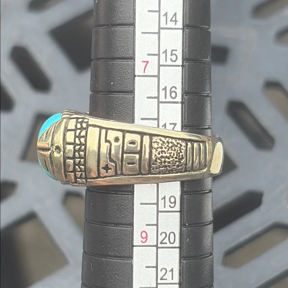 Carolyn Pollack x Roderick Tenorio RMT Sleeping Beauty Turquoise Bronze Ring 8 - Picture 11 of 14